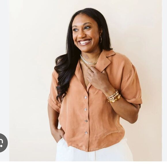 Sancia THE SOELI SHIRT Linen button up blouse size medium - Picture 8 of 8